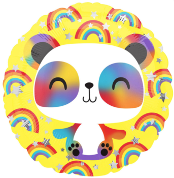 Folienballon - Pandabär, Regenbogen - ø 43cm